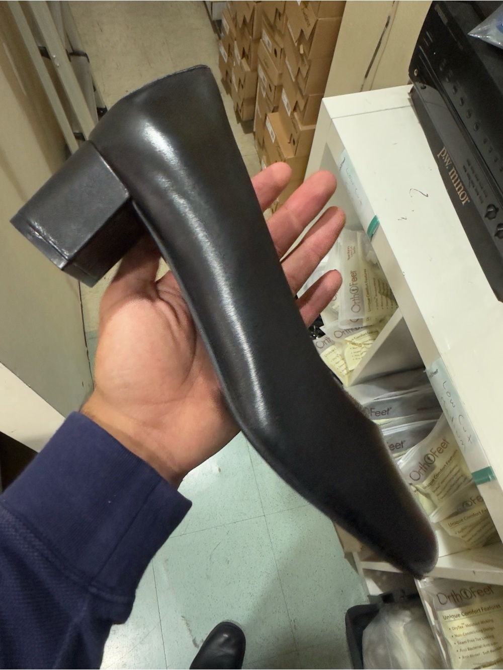 Trotters Black Low Block Heel Pumps